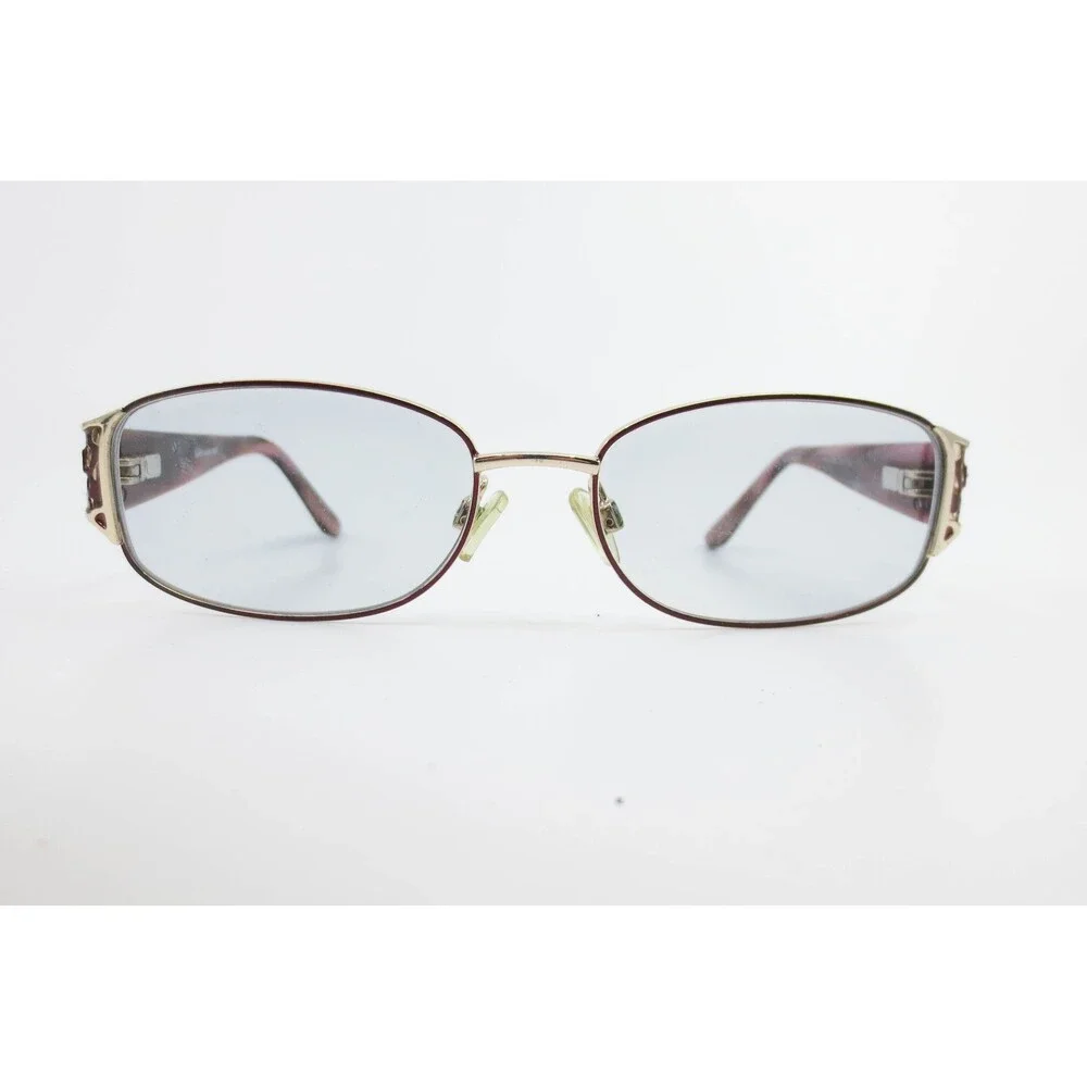 Sophia Loren M253 Burgundy Gold Rhinestone Oval Eyeglasses Frames Zyloware 53-16